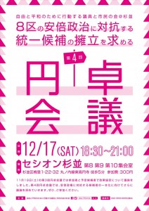 20161217_８区の安倍政治に対抗する統一候補の擁立を求める第４回「円卓会議」